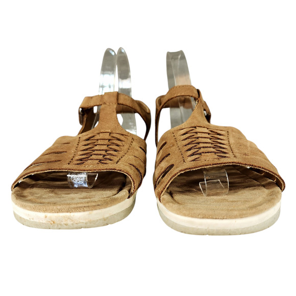 Earth Origins Sandal sz 10M Women Saila Beige Ankle Strap Open Toe Beachy Cruise - Picture 4 of 11